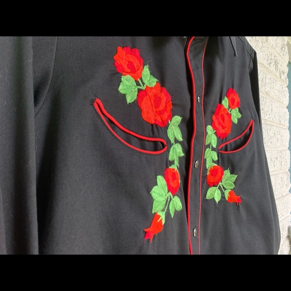 Vintage Karman Pearl Snap Floral Western Shirt - Picture 2 of 4